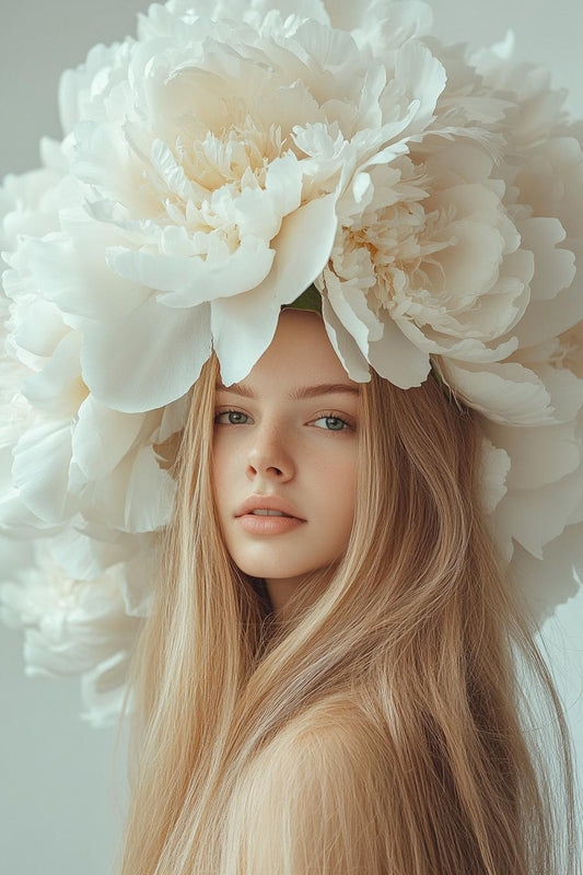 Frau mit Blumenkrone